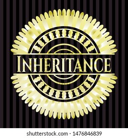 Inheritance gold shiny emblem. Vector Illustration. Detailed.