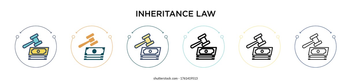 Inheritance law icon in filled, thin line, outline and stroke style. Vector illustration of two colored and black inheritance law vector icons designs can be used for mobile, ui, web