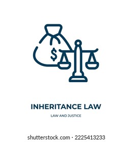 Inheritance law icon. Linear vector illustration from law and justice collection. Outline inheritance law icon vector. Thin line symbol for use on web and mobile apps, logo, print media.