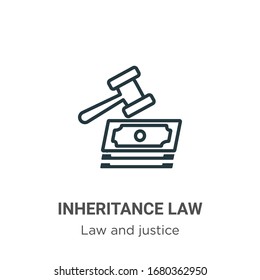 Inheritance law outline vector icon. Thin line black inheritance law icon, flat vector simple element illustration from editable law and justice concept isolated stroke on white background