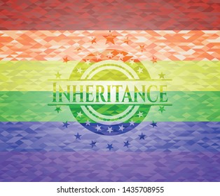 Inheritance lgbt colors emblem. Vector Illustration. Mosaic.