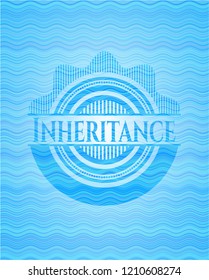 Inheritance light blue water wave style emblem.