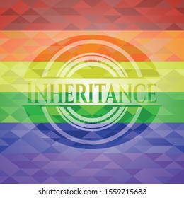 Inheritance on mosaic background with the colors of the LGBT flag