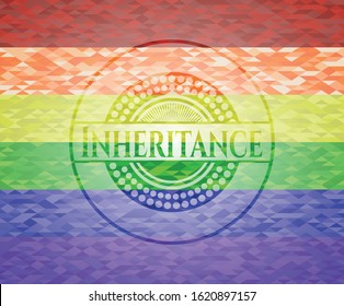 Inheritance on mosaic background with the colors of the LGBT flag
