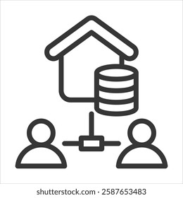 Inheritance Outline Icon Vector Illustration