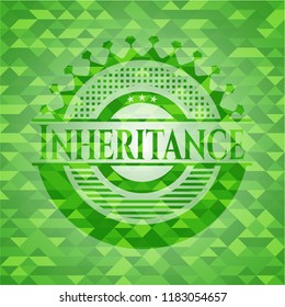 Inheritance realistic green mosaic emblem