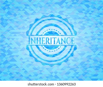 Inheritance sky blue emblem with mosaic background