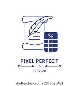 Inheritance Tax black solid desktop icon. Wealth transfer levy. Death duty charges. Pixel perfect 128x128, outline 2px. Silhouette symbol on white space. Glyph pictogram. Isolated vector image