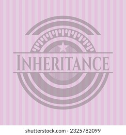 Inheritance vintage pink emblem. Concept design. 