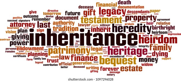 Inheritance word cloud concept. Vector illustration