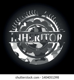 Inheritor grey camouflage emblem. Vector Illustration.