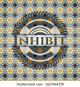 Inhibit arabesque emblem background. arabic decoration.