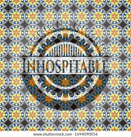 Inhospitable arabesque badge. arabic decoration.