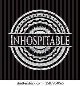Inhospitable silvery badge. Vector Illustration. Mosaic.
