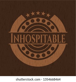 Inhospitable wood emblem. Retro