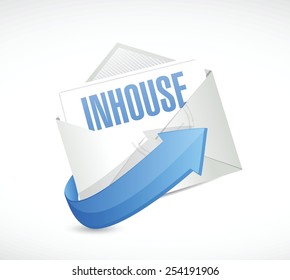 in-house mail illustration design over a white background
