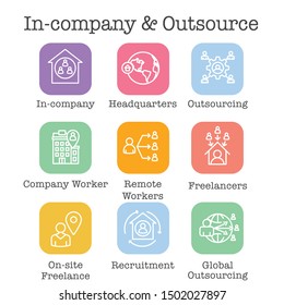 Inhouse Outsource Icon Set and Web Header Banner