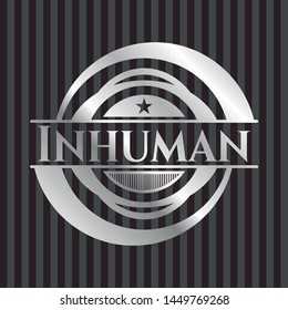 Inhuman silver badge. Vector Illustration. Mosaic.