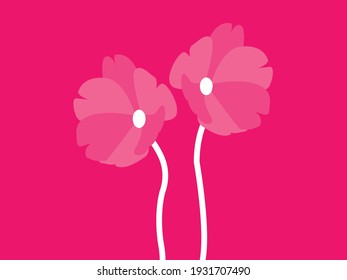 Ini adalah desain ilustrasi sederhana dari bunga yang berwarna pink