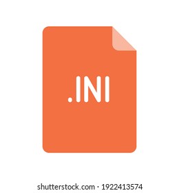 INI file format flat icon. Linear style sign for mobile concept and web design. Simple color symbol. Vector illustration isolated on white background. EPS 10.