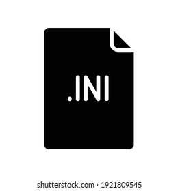 INI file format glyph icon. Linear style sign for mobile concept and web design. Simple solid symbol. Vector illustration isolated on white background. EPS 10.
