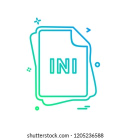 INI file type icon design vector