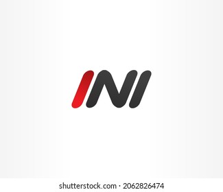 INI initial icon logo concept design