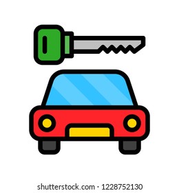 inigation car key filled outline icon editable stroke