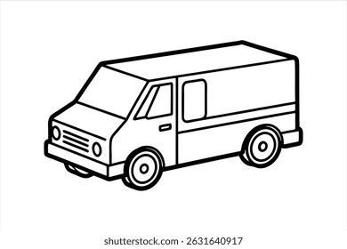 minimalistische Vektorgrafik von LKWs und LKWs für die Verwendung in Zustellung, Transport, Kurier- und logistikbezogenen grafischen Designs. Ideal für digitale Plattformen und Design-Ressourcen.