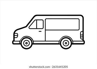 inimalist vector line art of trucks and lorries for use in delivery, transport, courier, and logistics-themed graphic designs. Ideal for digital platforms and design resources.