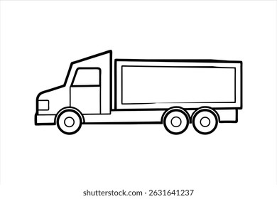 inimalist vector line art of trucks and lorries for use in delivery, transport, courier, and logistics-themed graphic designs. Ideal for digital platforms and design resources.