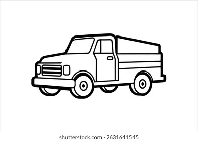 inimalist vector line art of trucks and lorries for use in delivery, transport, courier, and logistics-themed graphic designs. Ideal for digital platforms and design resources.