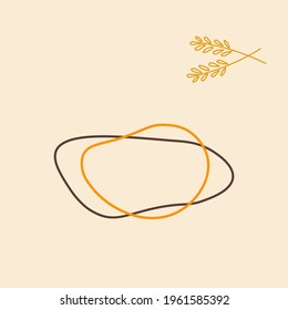 inimalistic neutral beige background with wheat spikelets and place for text. Template for the promotion of goods and services. Modern vector compositions for advertising, presentation, Internet