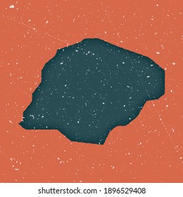 Inisheer vintage map. Grunge map of the island with distressed texture. Inisheer poster. Vector illustration.