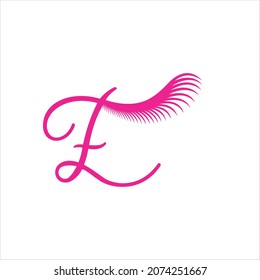 INISIAL E  LOGO VECTOR TEMPLATE EYELASHES