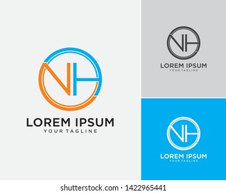INISIAL "NH" LOGO TEMPLATE. Sets of NH Logo template. Vector