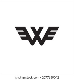 inisial w logo vector template wing