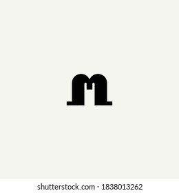 Plantilla vectorial de diseño de logotipo de letra M de init. Diseño del logotipo de la letra abstracta M