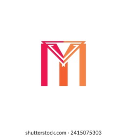 Vector de construcción de letra inicial M