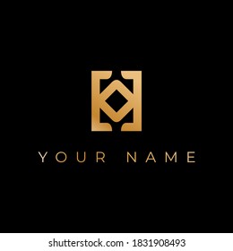 Monografische M- und H-Minimalis-Monogramme, moderne Logos
