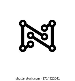 Inital N Tech Logo design
