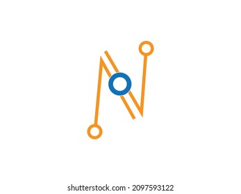 Inital N Tech Logo design