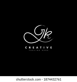 Initia GK handwritten signature logotype. Typography for company and business logo. Vector logo design.