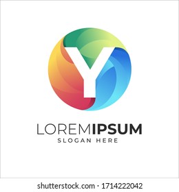 initia lletter Y logo template, colorful vector file text is easy to edit