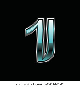 Inicial 1J Tecnología de negocios moderna Icono de negocios geométrico Logo de diseño