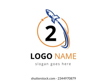 Alfabeto inicial de 2 letras monográficas con un diseño de logotipo Rocket. Icono de cohete. emblema de letra. Plantilla moderna de logotipo vectorial