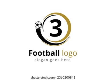 Initial 3 monogram alphabet with Football Logo Design Vector Template. Football Club Symbol. business, and company identity.