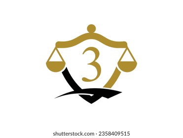  Initial 3 monogram alphabet with law scale sign symbol.
Law Attorney, Legal, Lawyer Service, Law Office, Scale, Logo Template