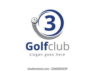 Initial 3 monogram alphabet with6 Golf Logo Design Template. Hockey Sport Academy Sign, Club Symbol. business, and company identity.