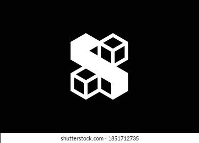 Initial 3d XS SX moderne Monogramm und elegantes Logo-Design, Professional Letters Vector Icon Logo auf schwarzem Hintergrund.